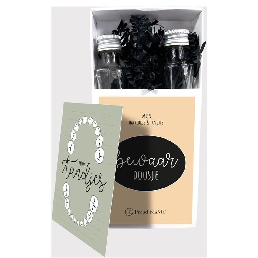 Bewaardoosje Tanden&haarlok geel 