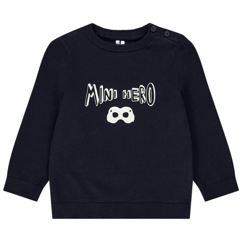 Trui in gebreid fantasieprint voor baby jongen 