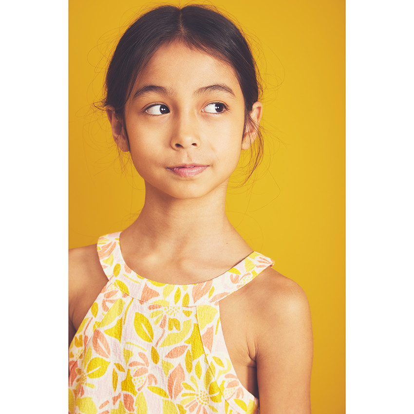 Jurk met schouderbanden met retro bloemenprint voor meisjes 