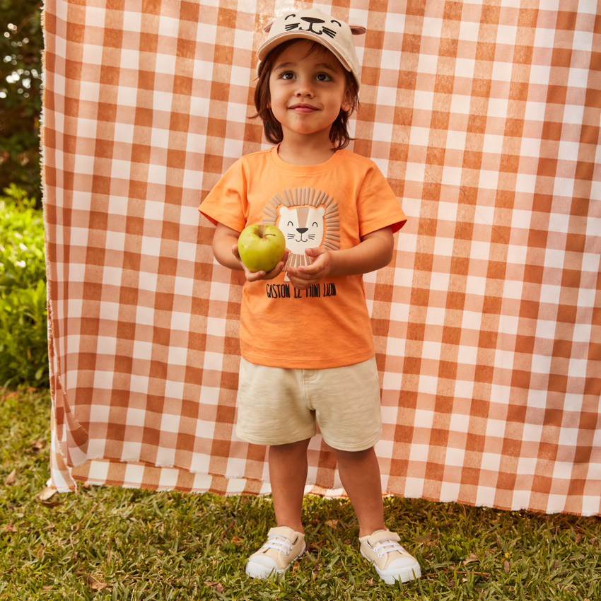 T-shirt manches courtes print Lion pour bébé garçon 