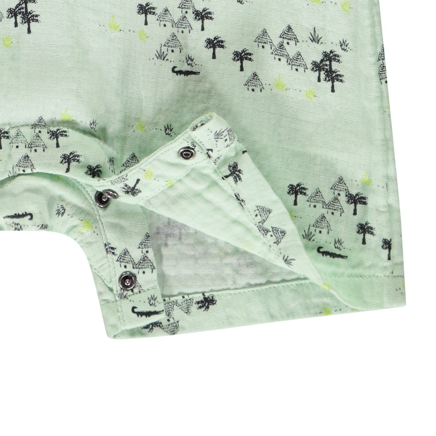 Combinaison courte imprimée savane pour bébé garçon  