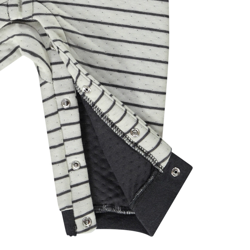 Lange speelse jumpsuit met kap voor baby jongen 