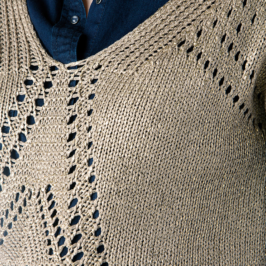 Zwangerschapstrui met ajour en korte mouwen 