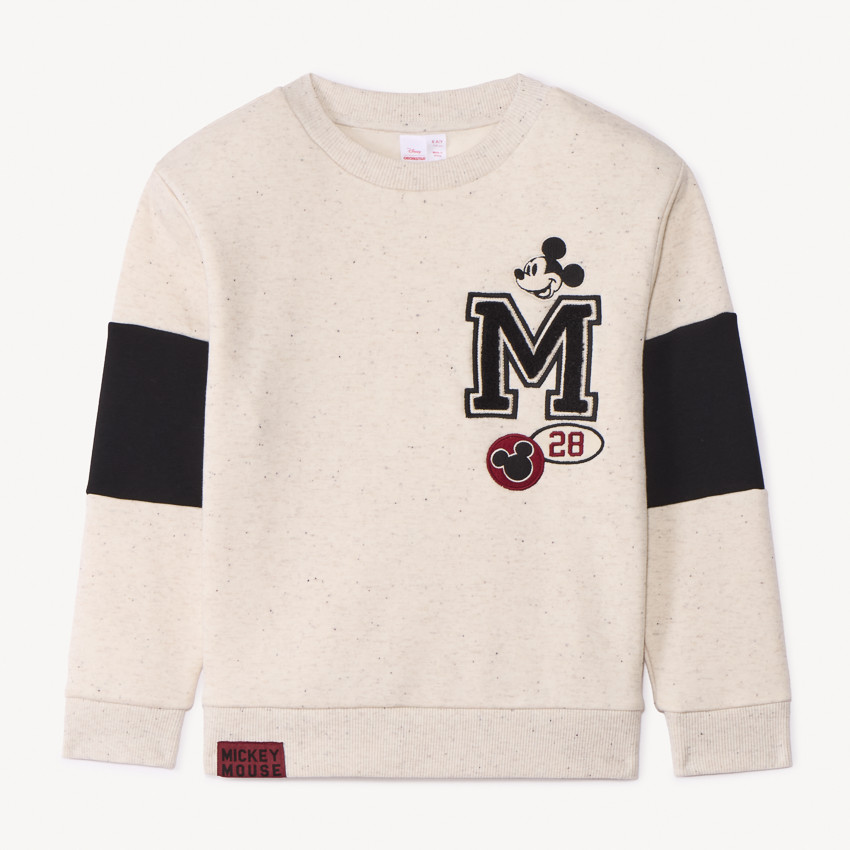 Sweatshirt in fleece met neps-effect Mickey Disney voor jongens 