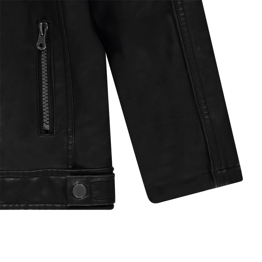 Junior - Veste style motard effet cuir à poches zippées 