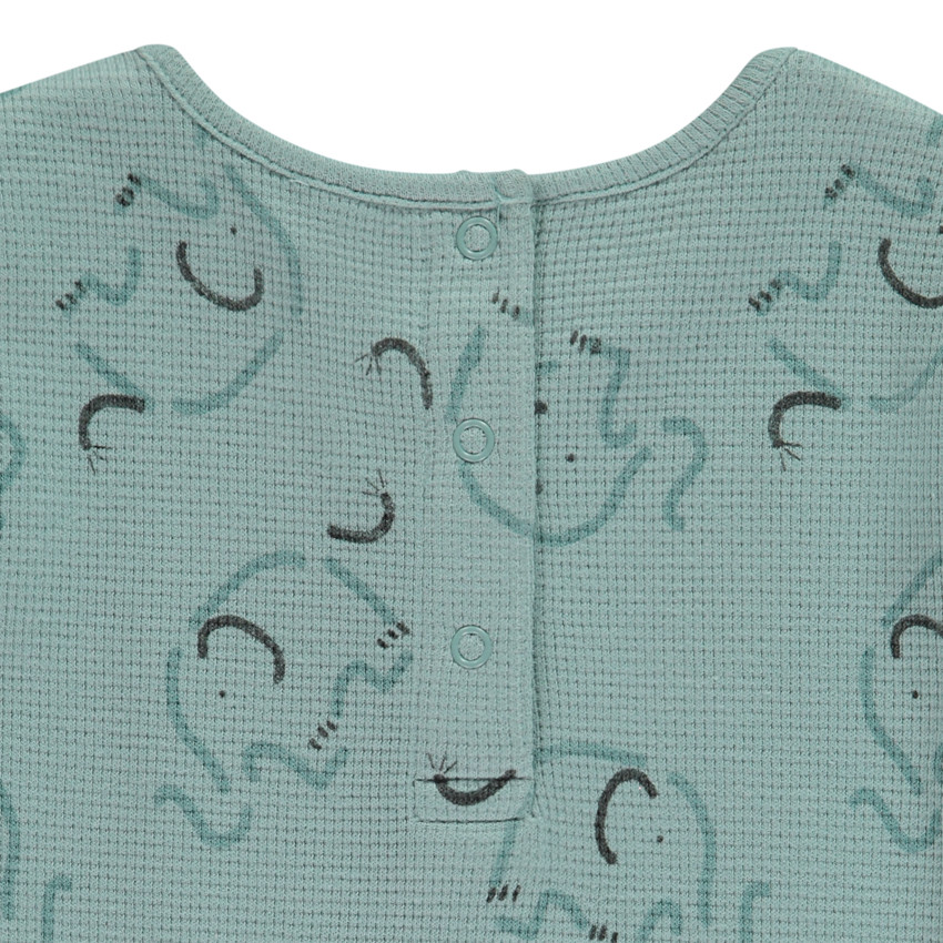 Pyjama 2-delig honingraat met olifantenprint voor babyjongen met verschillende afwerkingen afhankelijk van de leeftijd 