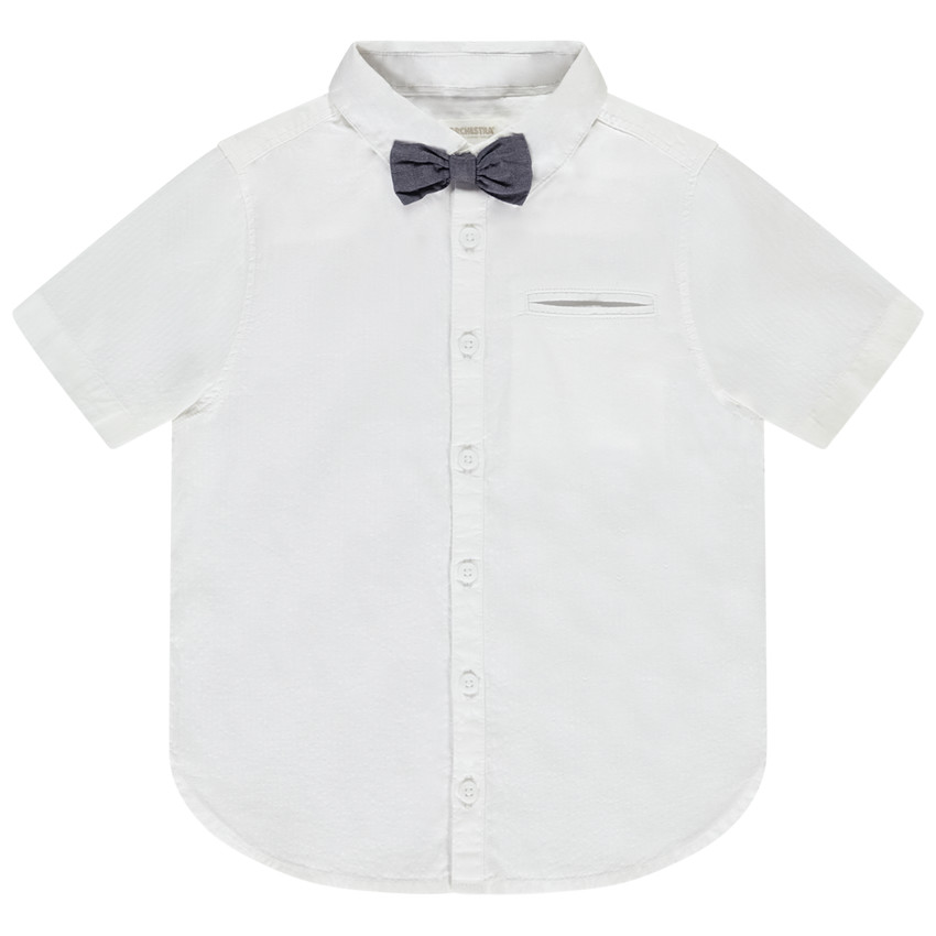 Korte mouwen hemd met vlinderdas voor jongen 