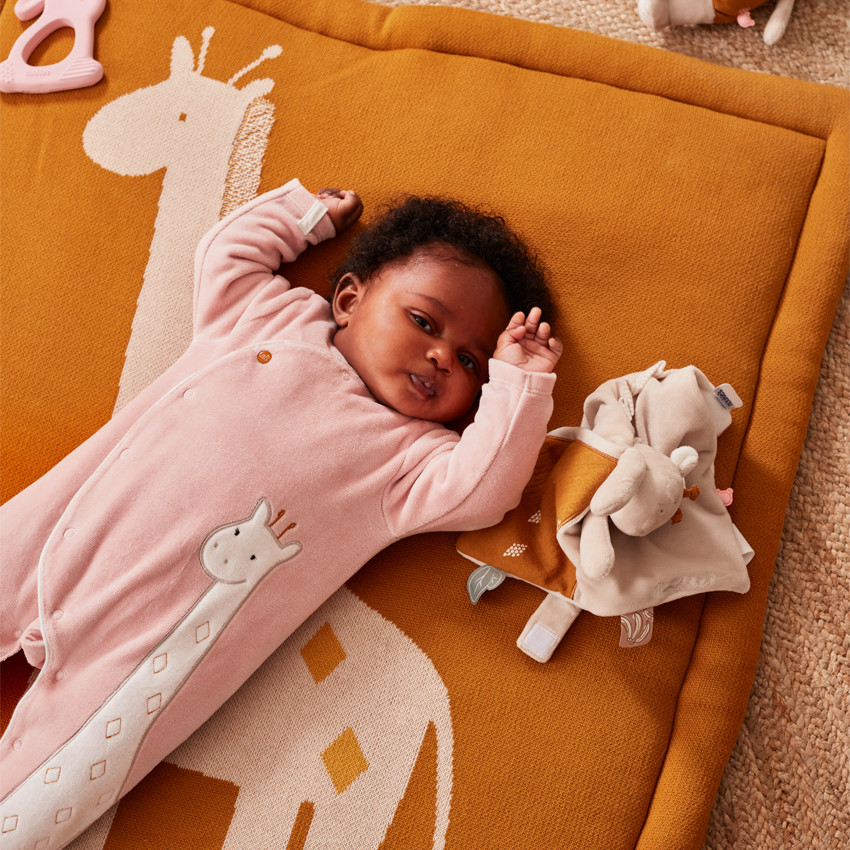 Tapis de jeu en tricot 75 x 95 cm - Moutarde 