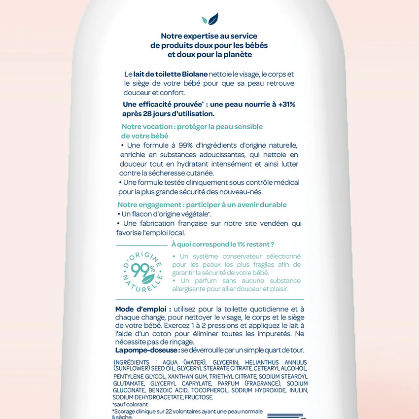 Lait de toilette douceur hydratant 750 ml 