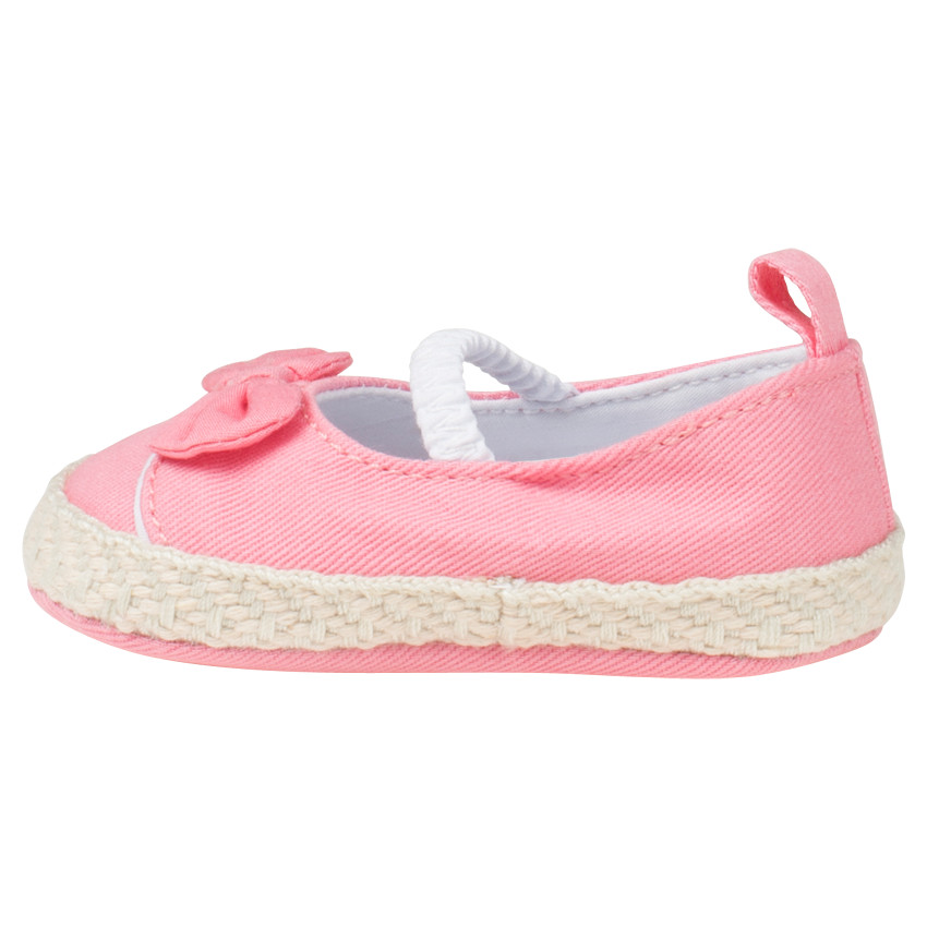 Babies en toile à élastique et noeud esprit espadrille 