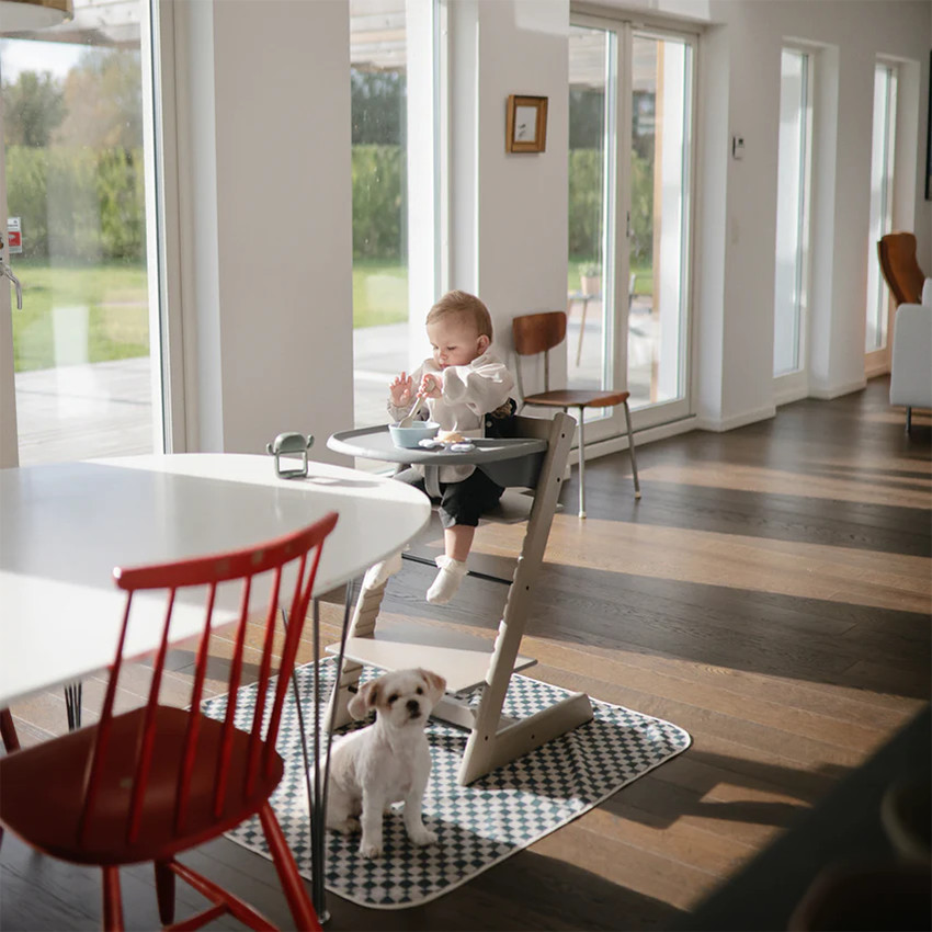 Tapis Anti-éclaboussures Splat pour Chaise haute Olive Check 