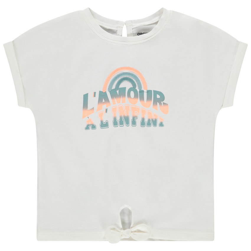 T-shirt manches courtes arc-en-ciel en bouclettes pour bébé fille 