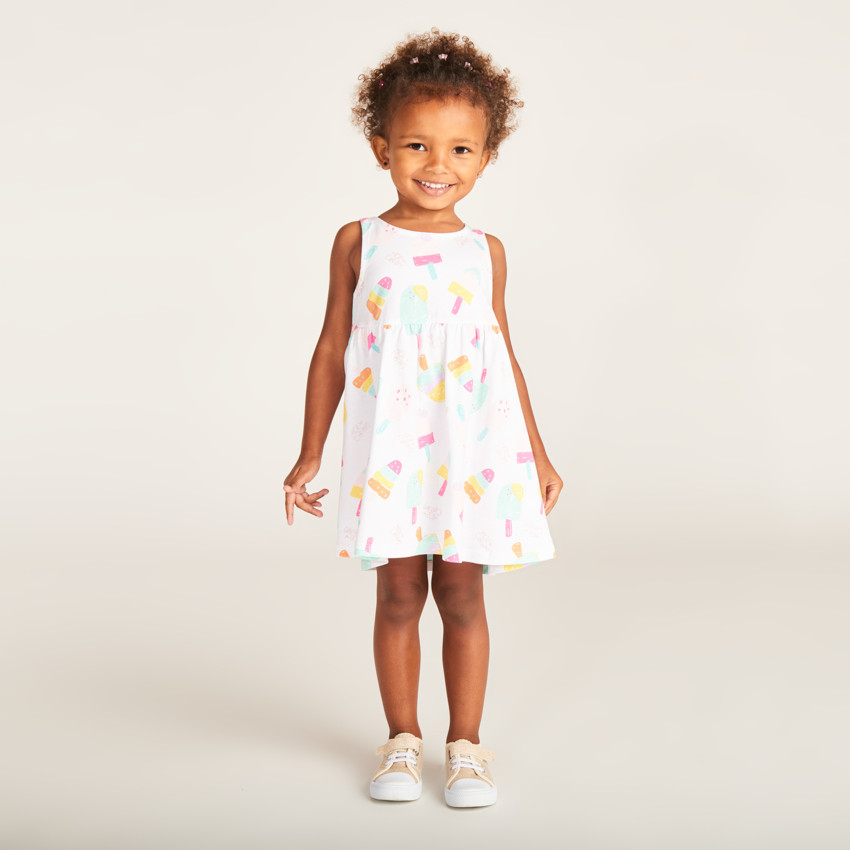 Robe sans manches imprimé fantaisie pour bébé fille 