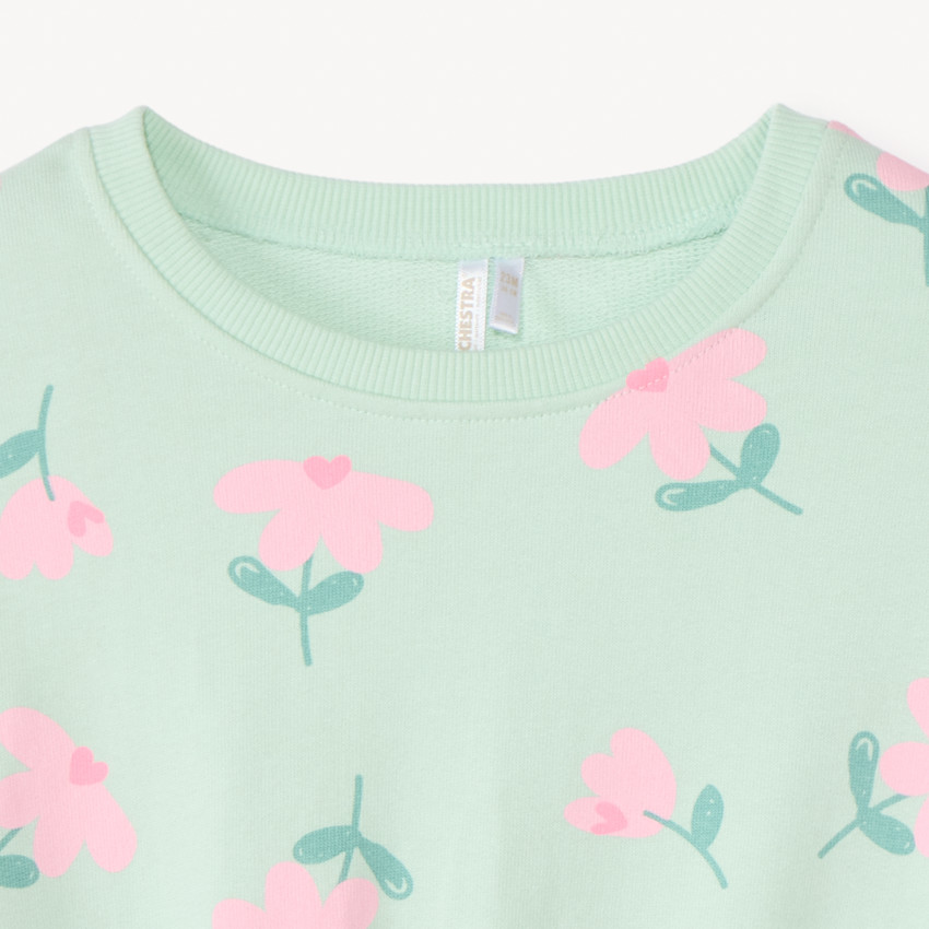 Oversized sweatstof met prints voor babymeisjes 