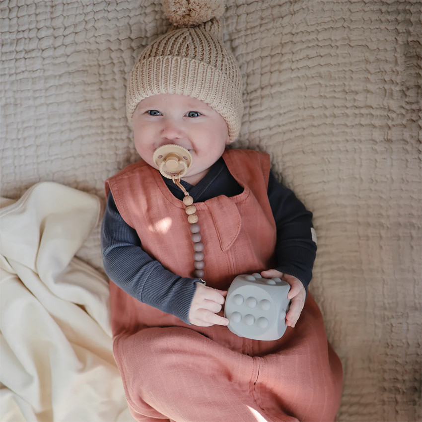 Attache-sucette en perles de silicone Eva ash 