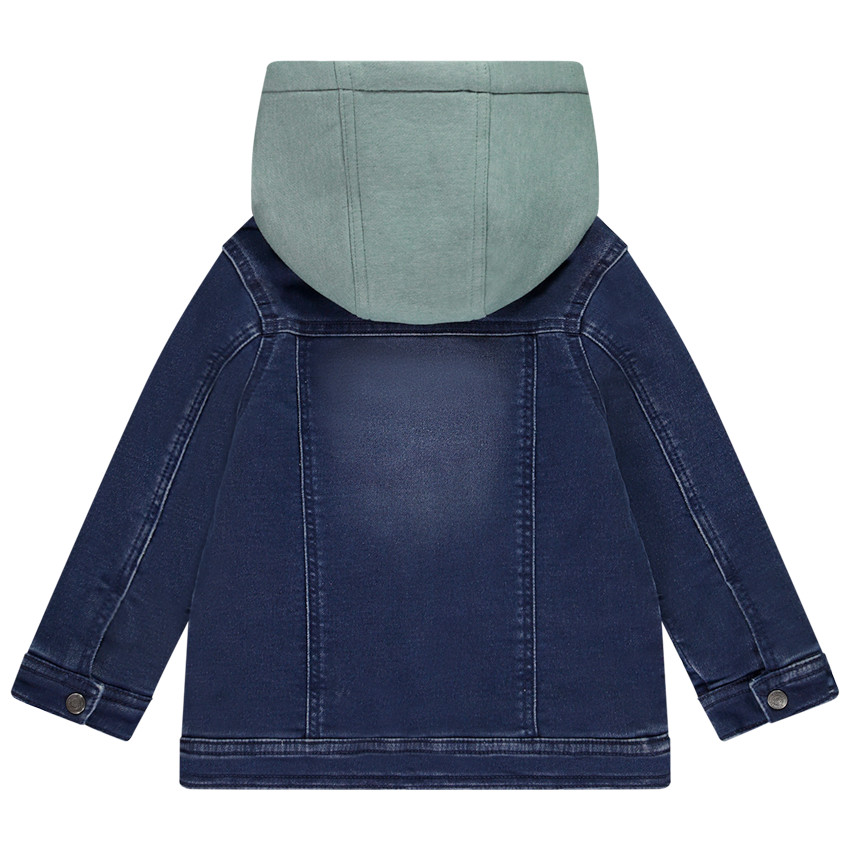 Jas van denim met afneembare fleece kap voor baby jongen 