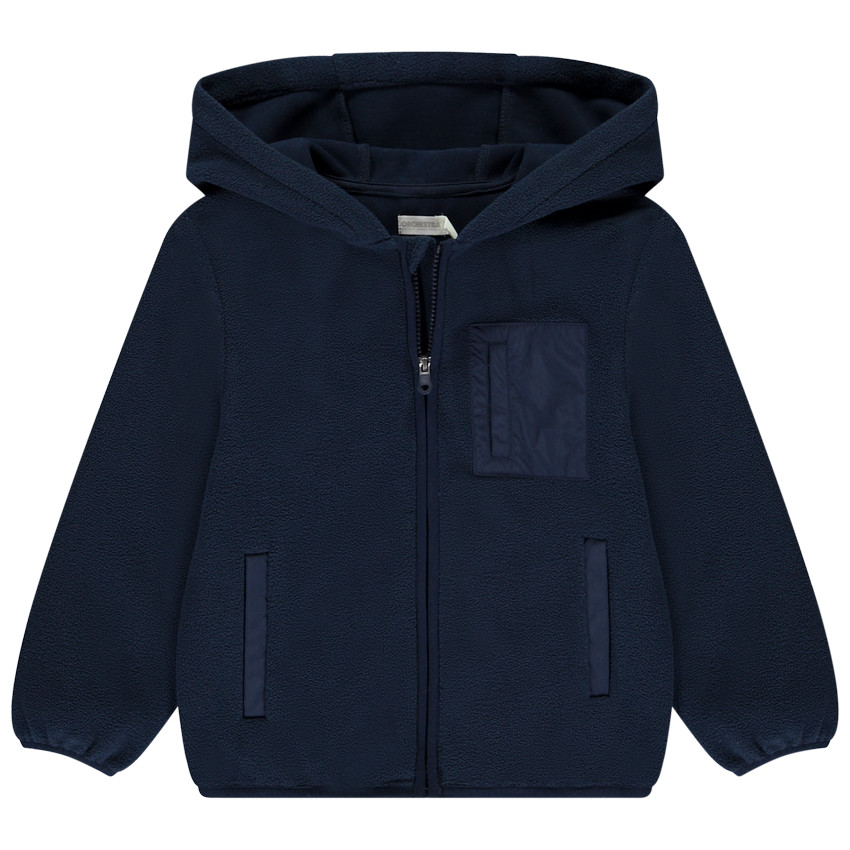Vest van microfleece met kap voor jongen 