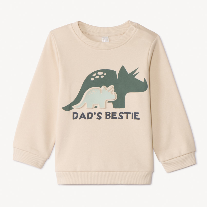 Sweatshirt van fleece met reliëfprint voor babyjongens 