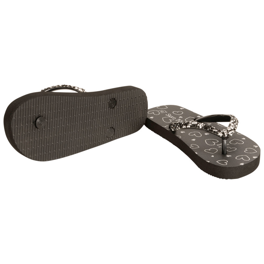 Slippers met hartenprint en strassband voor meisjes met bandje volgens leeftijd 