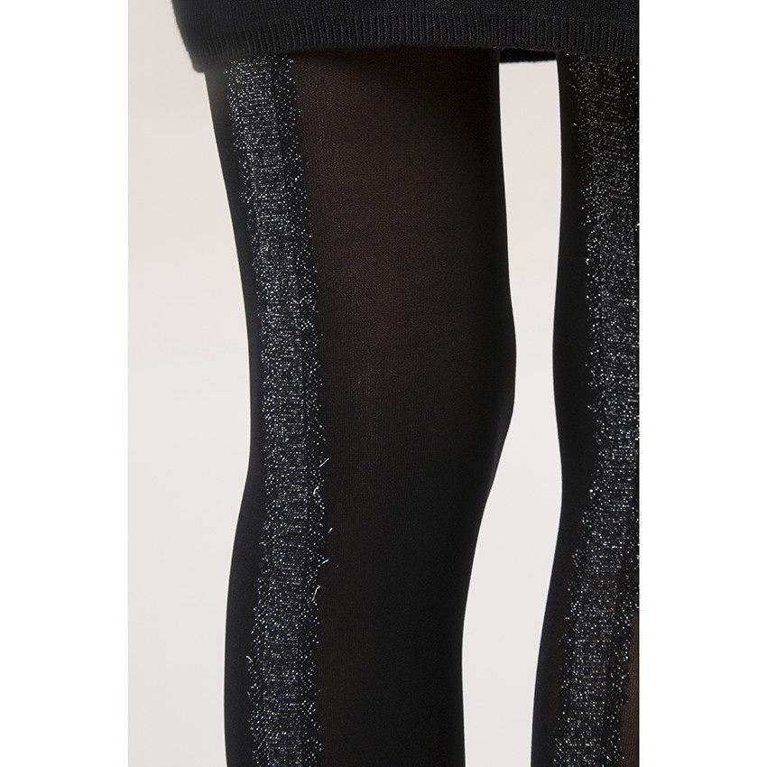 Collants fins de grossesse avec bandes à paillettes  