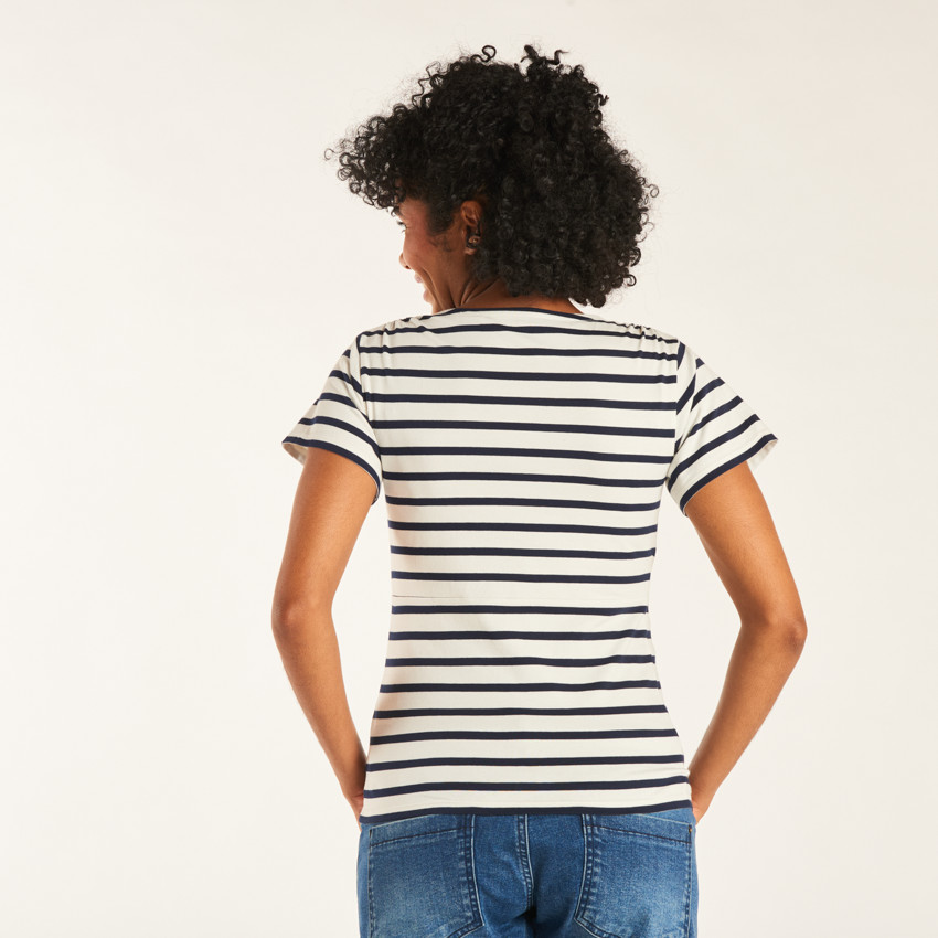 T-shirt marinière de grossesse et d'allaitement manches courtes 