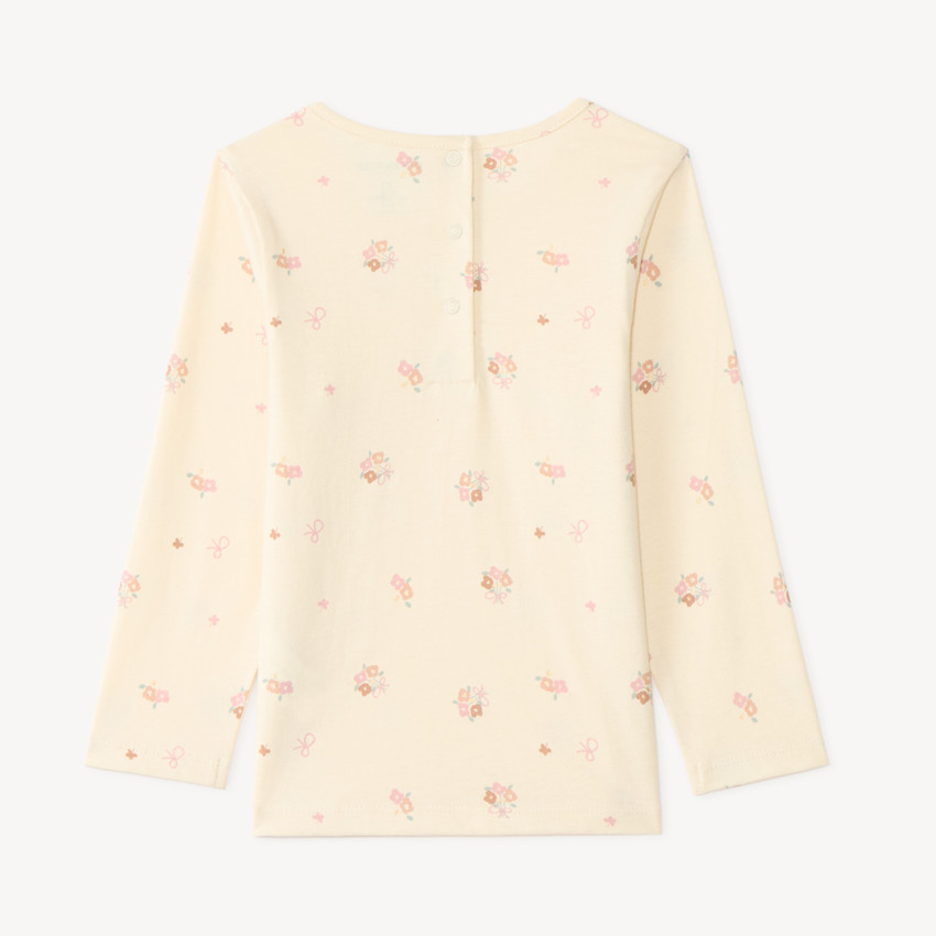 Lot de 2 t-shirts manches longues bébé fille uni et imprimé 