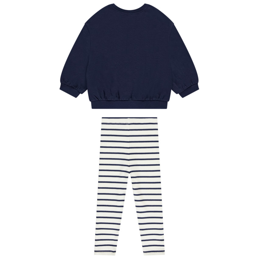 Bloemen sweatshirt + gestreepte joggingbroek voor baby meisje 