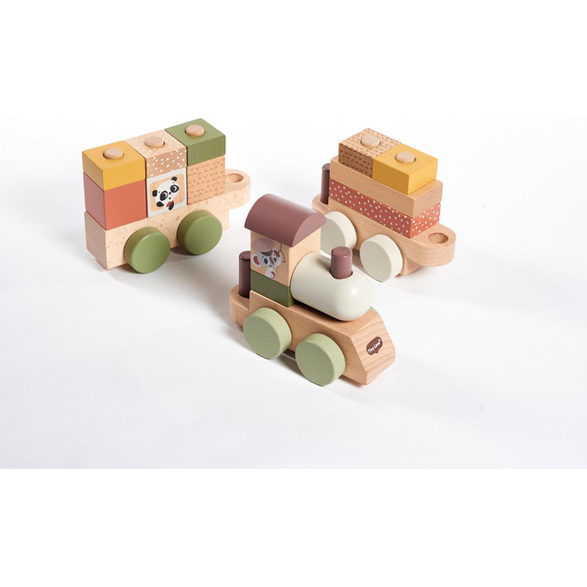 Train empilable en bois Boho Chic