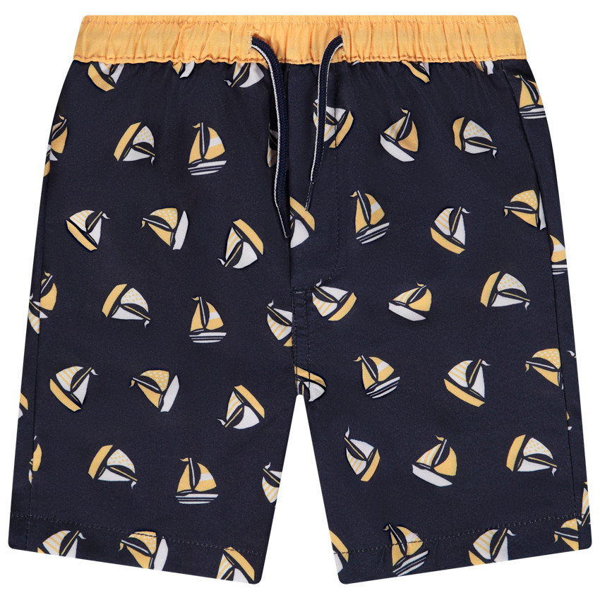 Zwembroek van microvezel met zeilbootprint voor baby jongen 