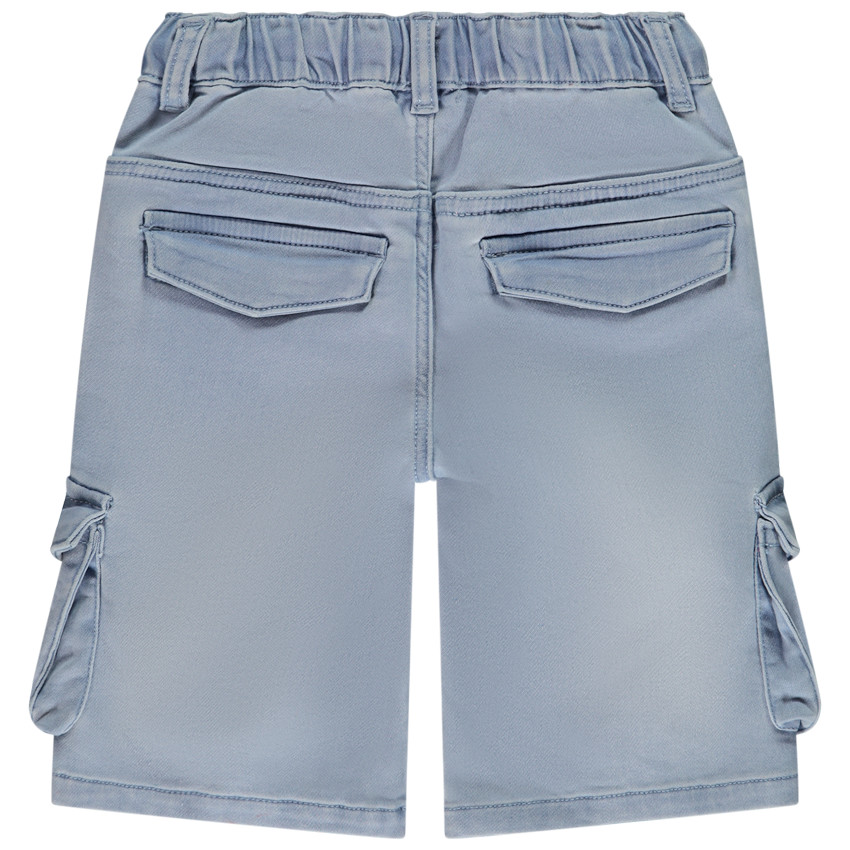 Bermuda effet denim avec poches soufflées et embossage fantaisie pour garçon 