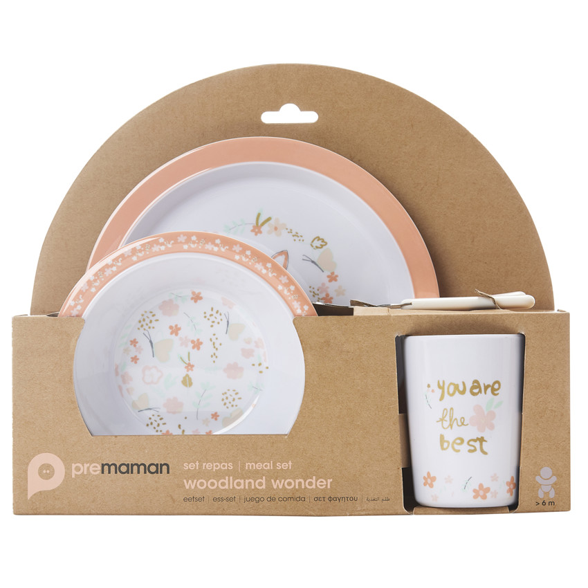 Coffret repas 5 pièces en mélamine - Woodland wonder 