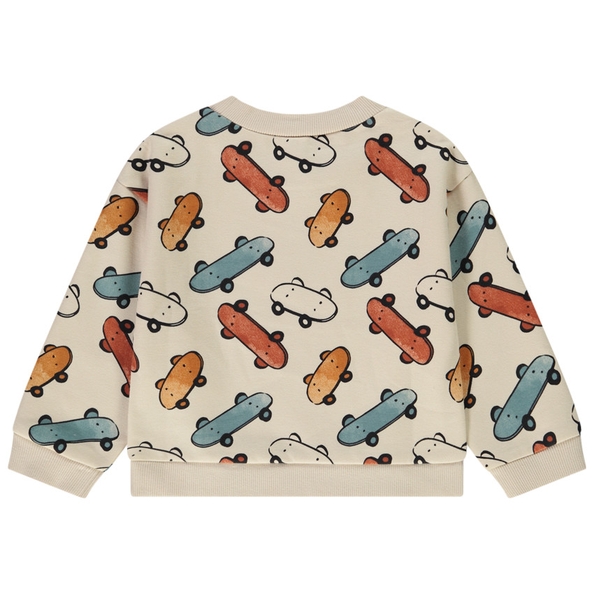 Sweatshirt oversize met skates print voor baby jongen 