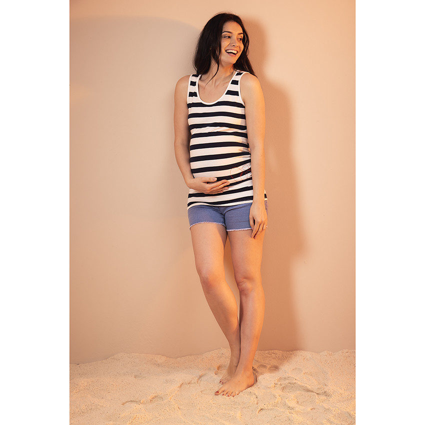 Zwangerschapstanktop in jersey met fantasiepatronen 