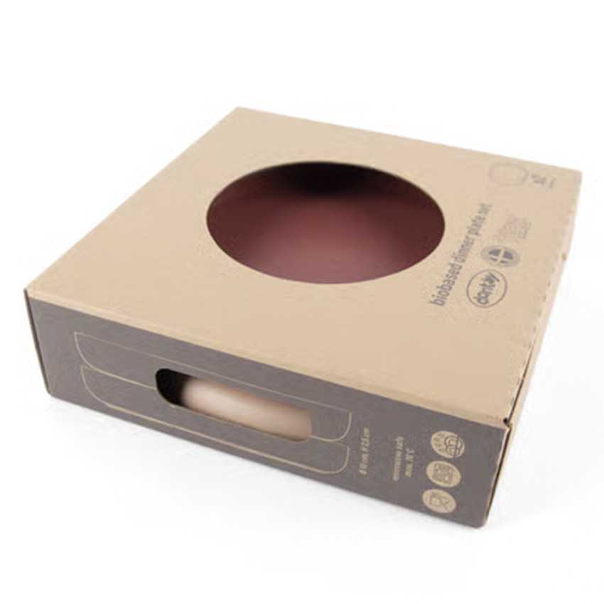 Set de 2 assiettes Tiny Bioplastique – Beige/Rouge 