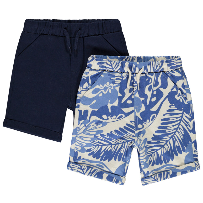 Lot de 2 bermudas molleton fantaisie pour bébé garçon 