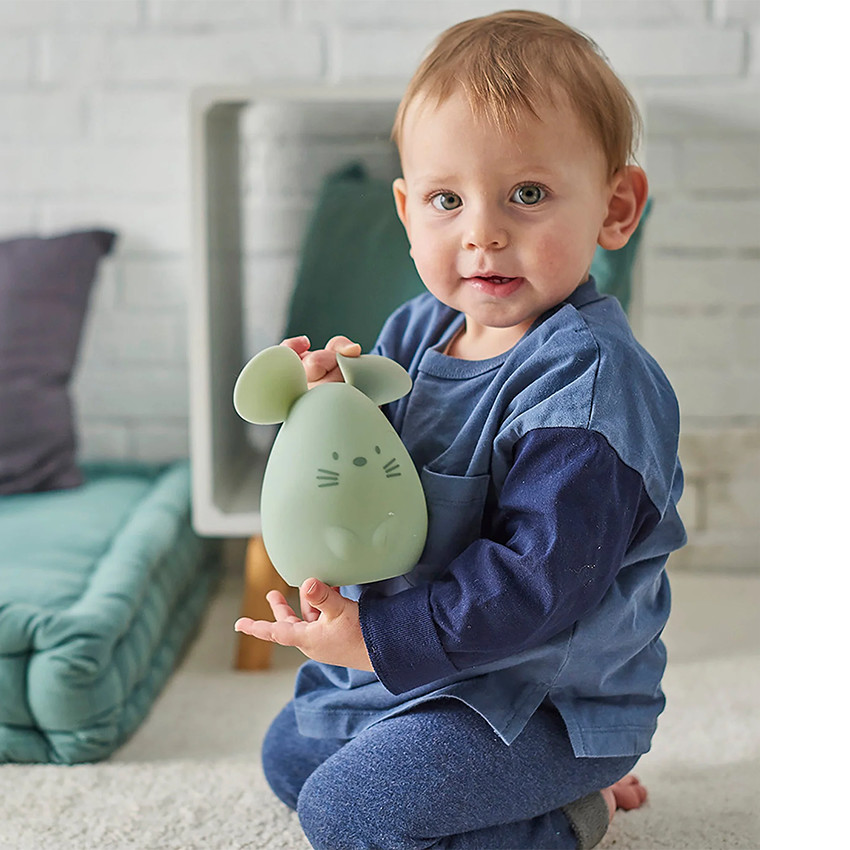 Veilleuse - Souris - Silicone - Vert - 11 cm 