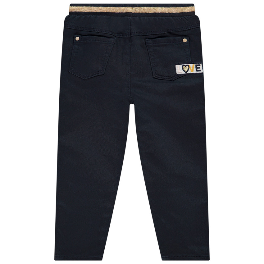 Pantalon en toile effet molleton pour bébé fille 