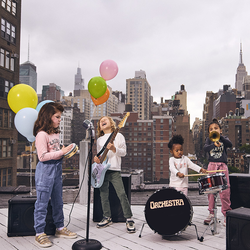 T-shirt met lange mouwen en fantasieprint voor meisjes 