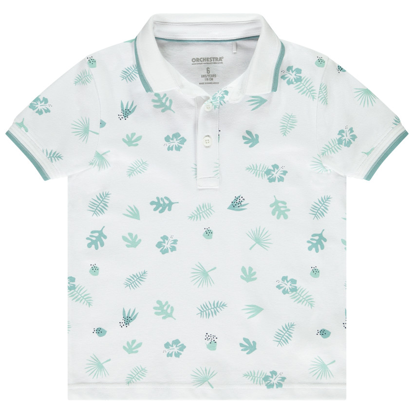 Poloshirt met korte mouwen en bladeren voor jongen 
