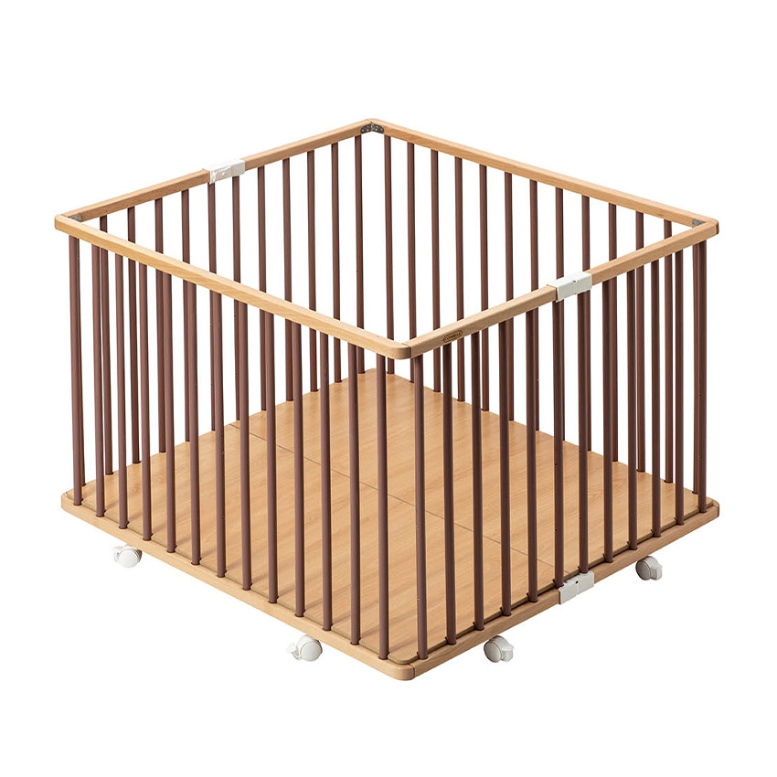 Parc pliant évolutif Gaby coloris vieux rose/bois 