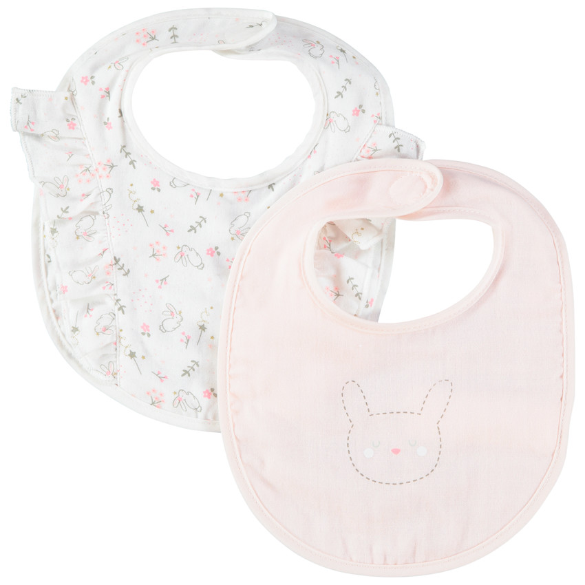 Lot de 2 bavoirs fantaisies pour bébé fille 