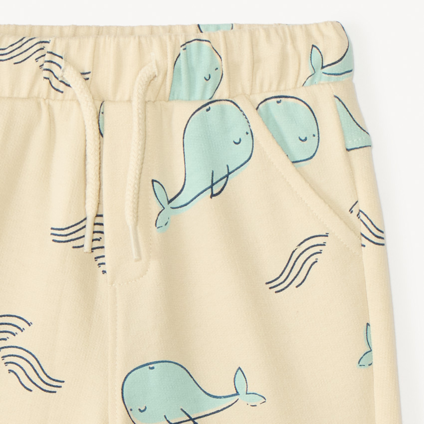 Short van bedrukt mesh met walvis voor babyjongen 