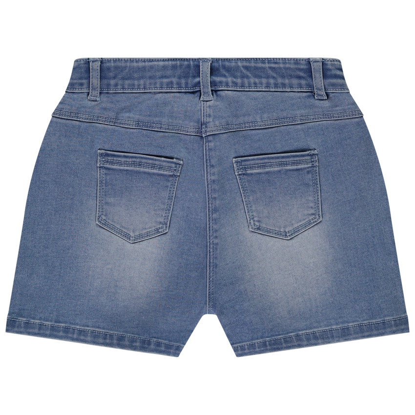 Short van denim met geborduurde bloemen voor meisjes 