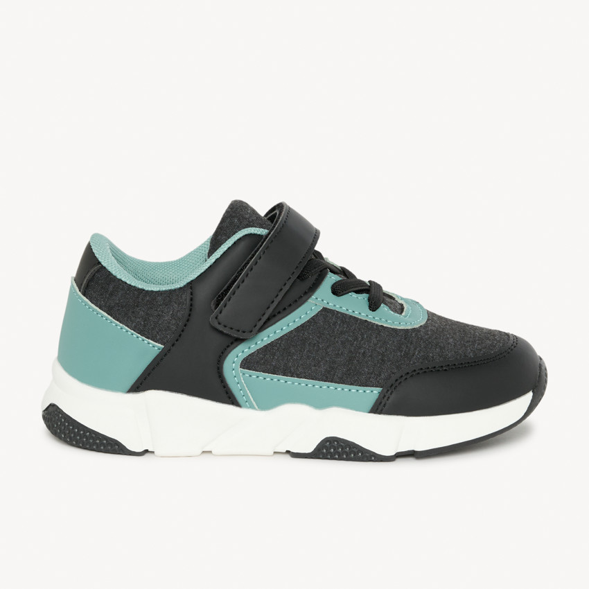 Baskets basses à lacets et velcros charbon pour garçon  