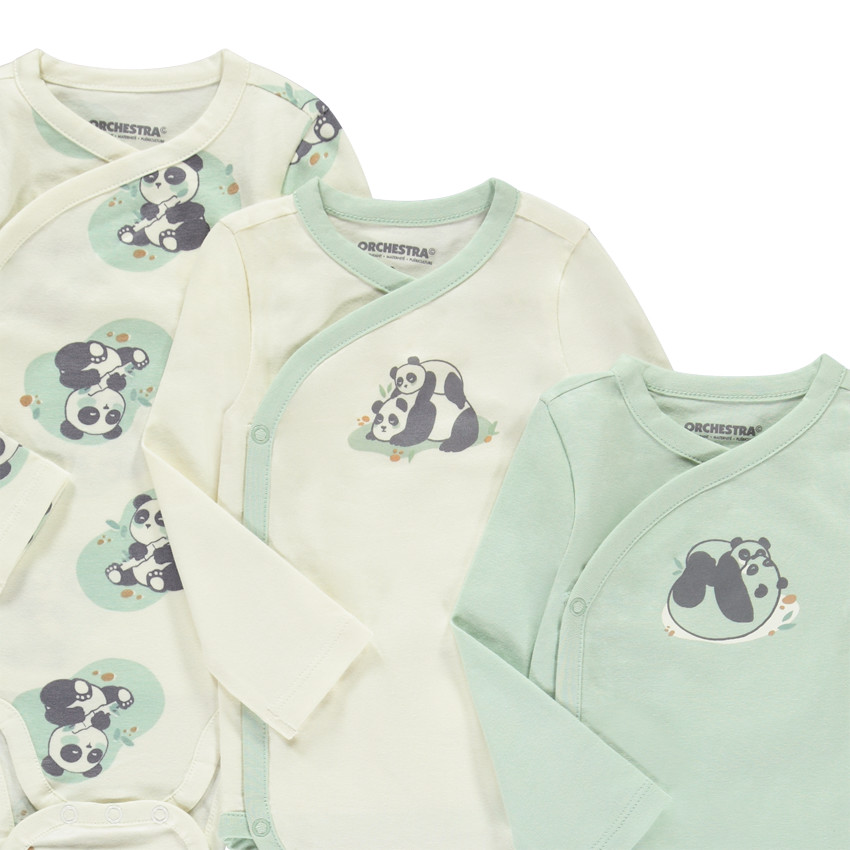 Lot de 5 bodies fantaisie pour bébé garçon avec ouvertures différentes selon l'âge 