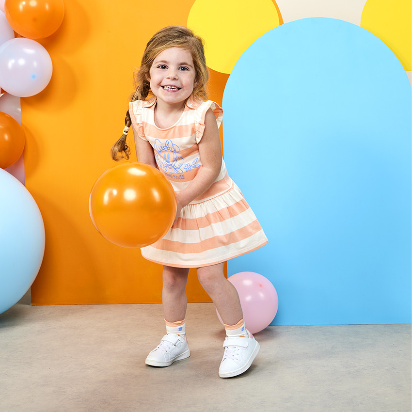 Robe manches courtes rayée print Minnie Disney pour bébé fille 