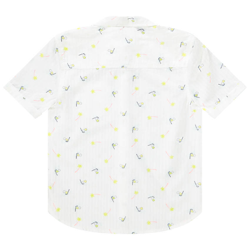 Chemise manches courtes imprimé masques/palmiers pour garçon 