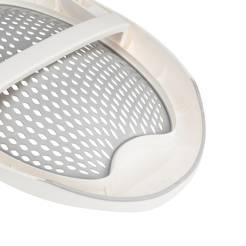 Transat de bain pliable en silicone gris/blanc 