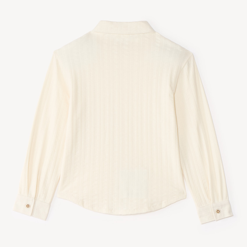 Chemise garçon à manches longues en maille unie 