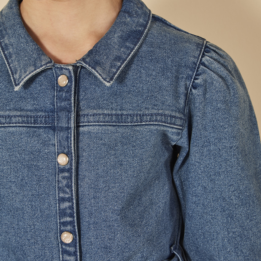 Jurk in jeanslook met afneembare riem voor meisjes 